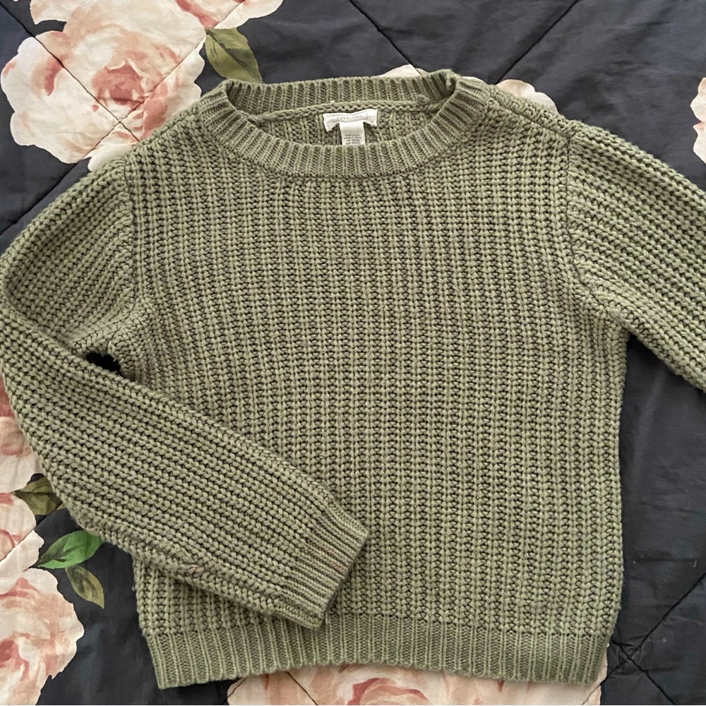 Kids Green Knit Sweater